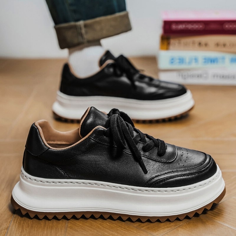 Arthur Men’s Trainers - Leather Lace-Up Comfort Casual Shoes