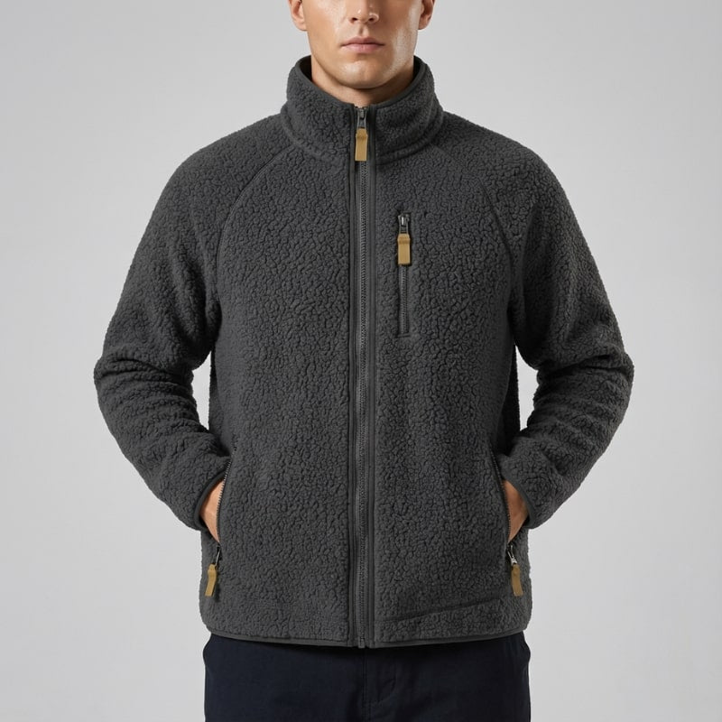 Luigi Men’s Fleece Jacket – High-Pile Sherpa Jacket