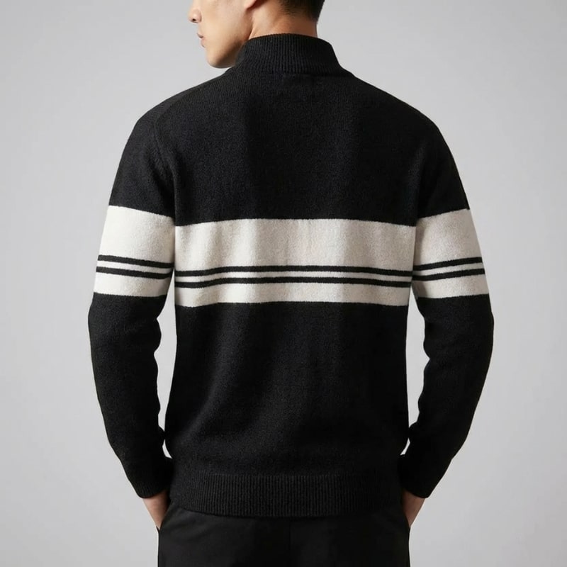 Montclair Men’s Quarter-Zip Sweater – Textured Knit Jumper