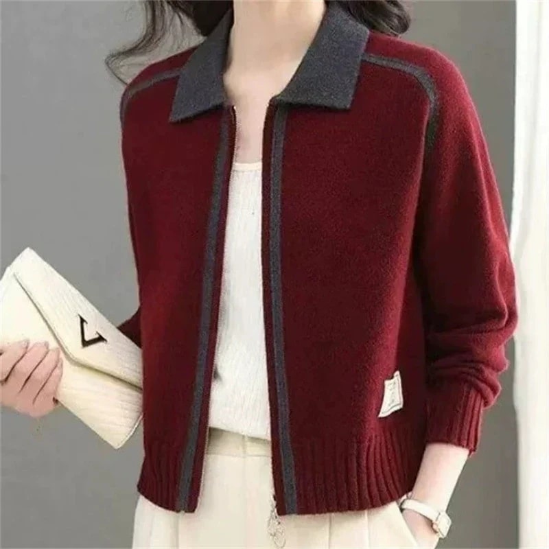 Keanna Women’s Sweater – Soft Stretch Knit Full Zip Sweater