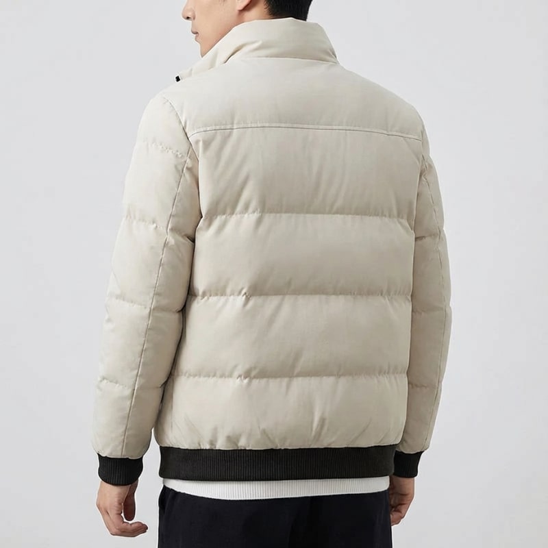 Ronie Men’s Puffer Jacket – Insulated Winter Jacket with Ribbed Trim