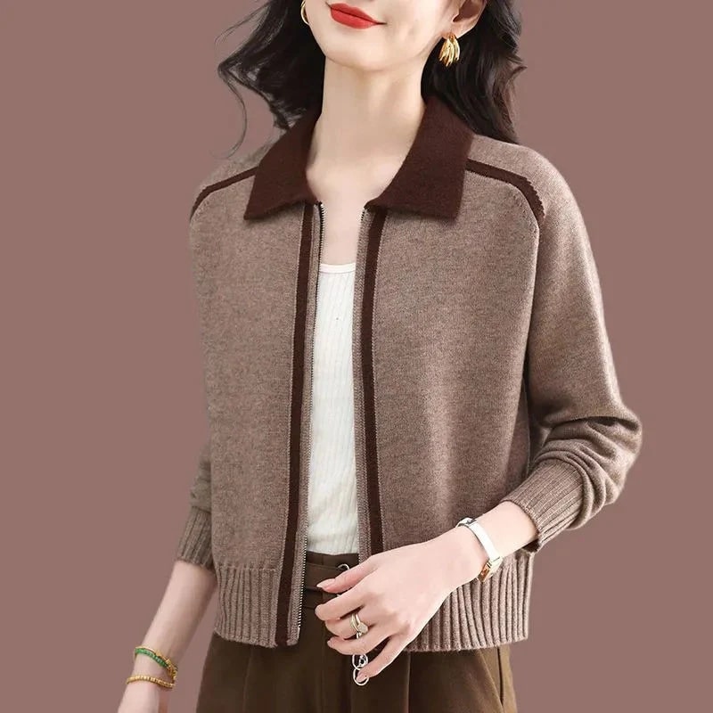 Keanna Women’s Sweater – Soft Stretch Knit Full Zip Sweater