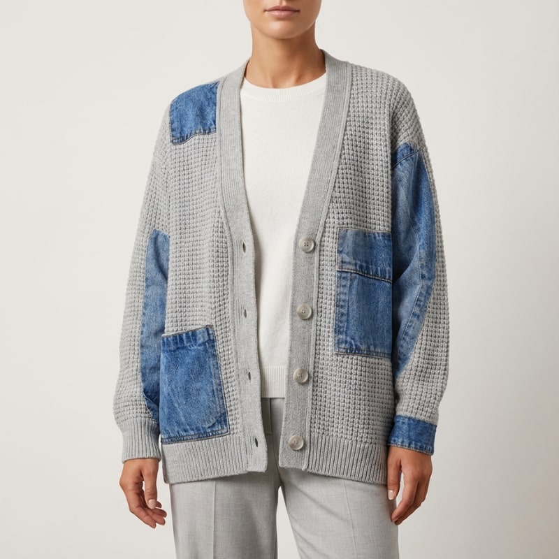Vespera Women’s Cardigan –  Textured Knit Button Down Cardigan