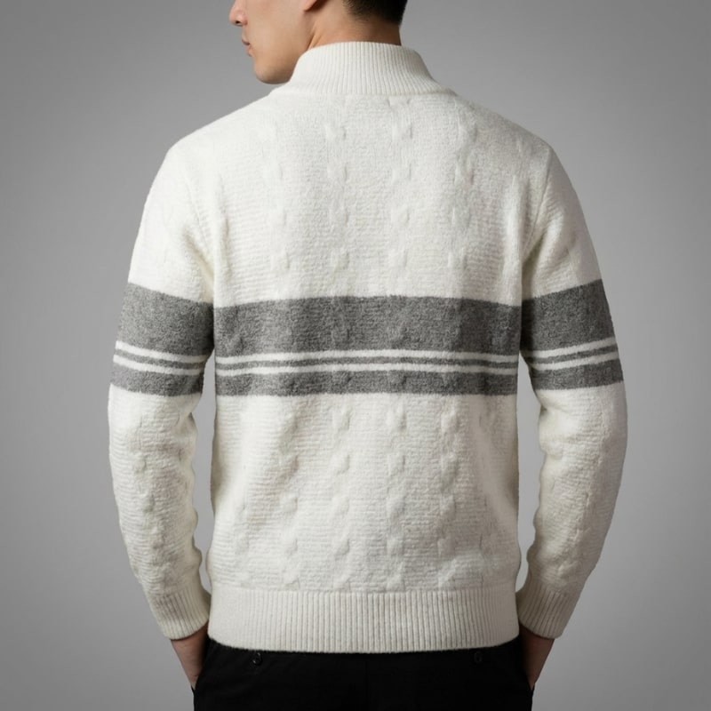 Montclair Men’s Quarter-Zip Sweater – Textured Knit Jumper