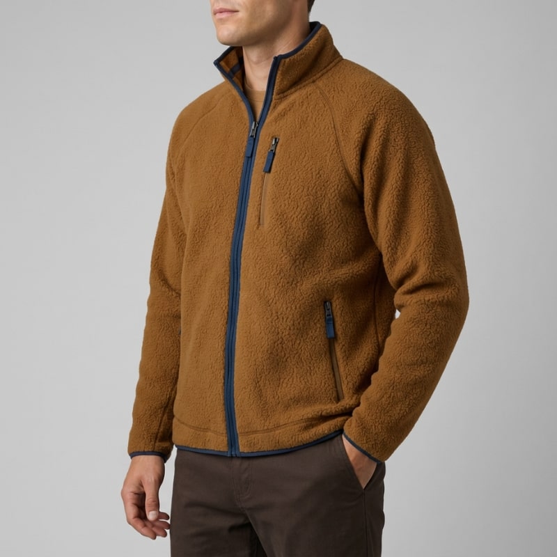 Luigi Men’s Fleece Jacket – High-Pile Sherpa Jacket