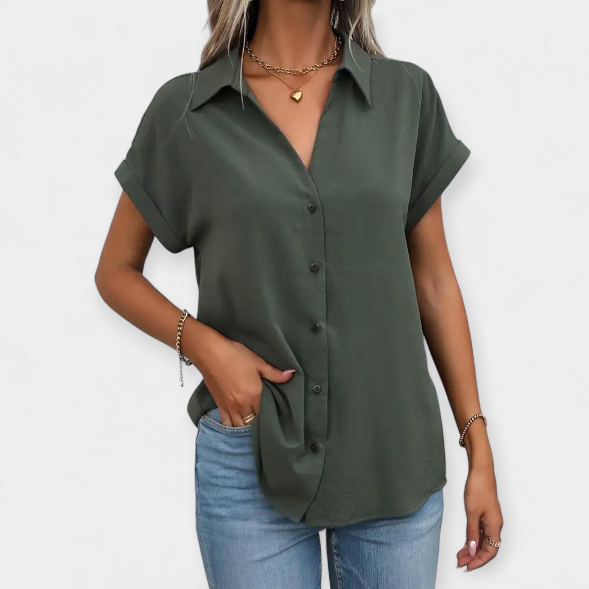 Laiza Women’s Short Sleeve Shirt – Lightweight Breathable Summer Blouse
