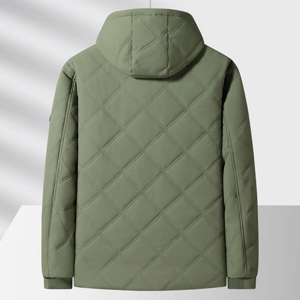 Klyne Men’s Quilted Jacket – Diamond-Quilted Fleece-Lined Winter Jacket