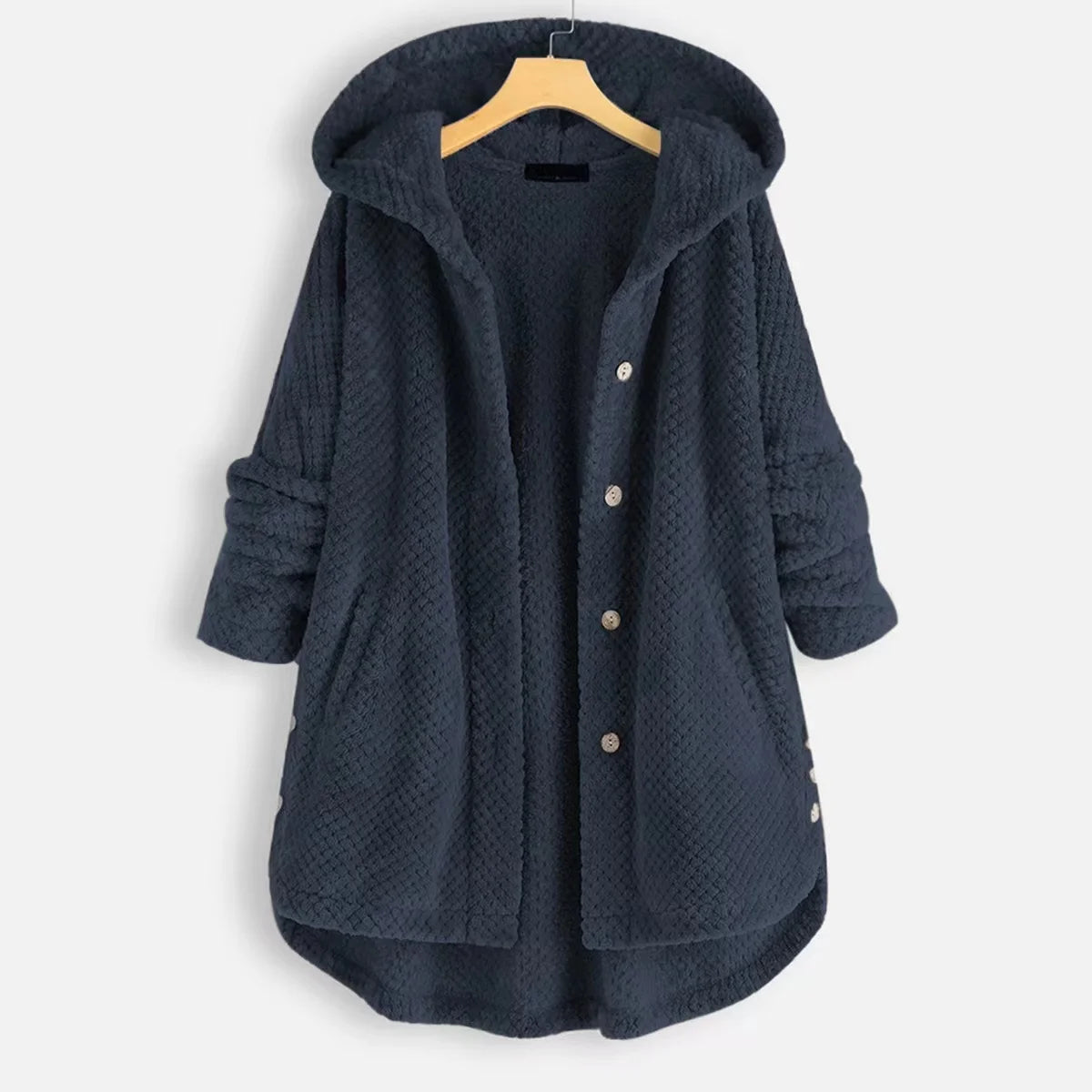 Siena Women’s Fleece Cardigan – Oversized Waffle Knit Jacket