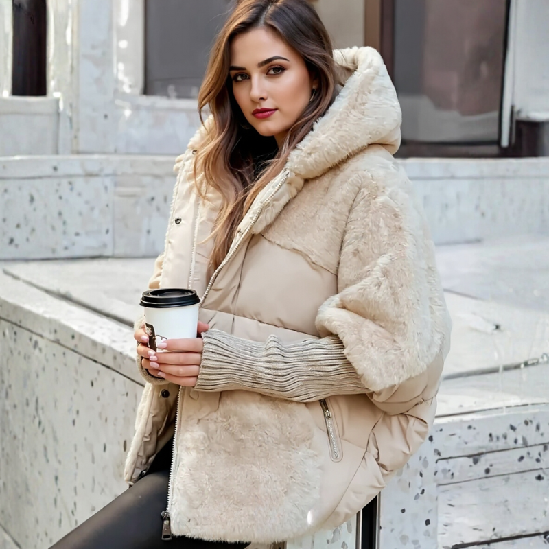 sabrina Women’s Cotton Parka – Faux Fur Trim & Lightweight Insulated Design