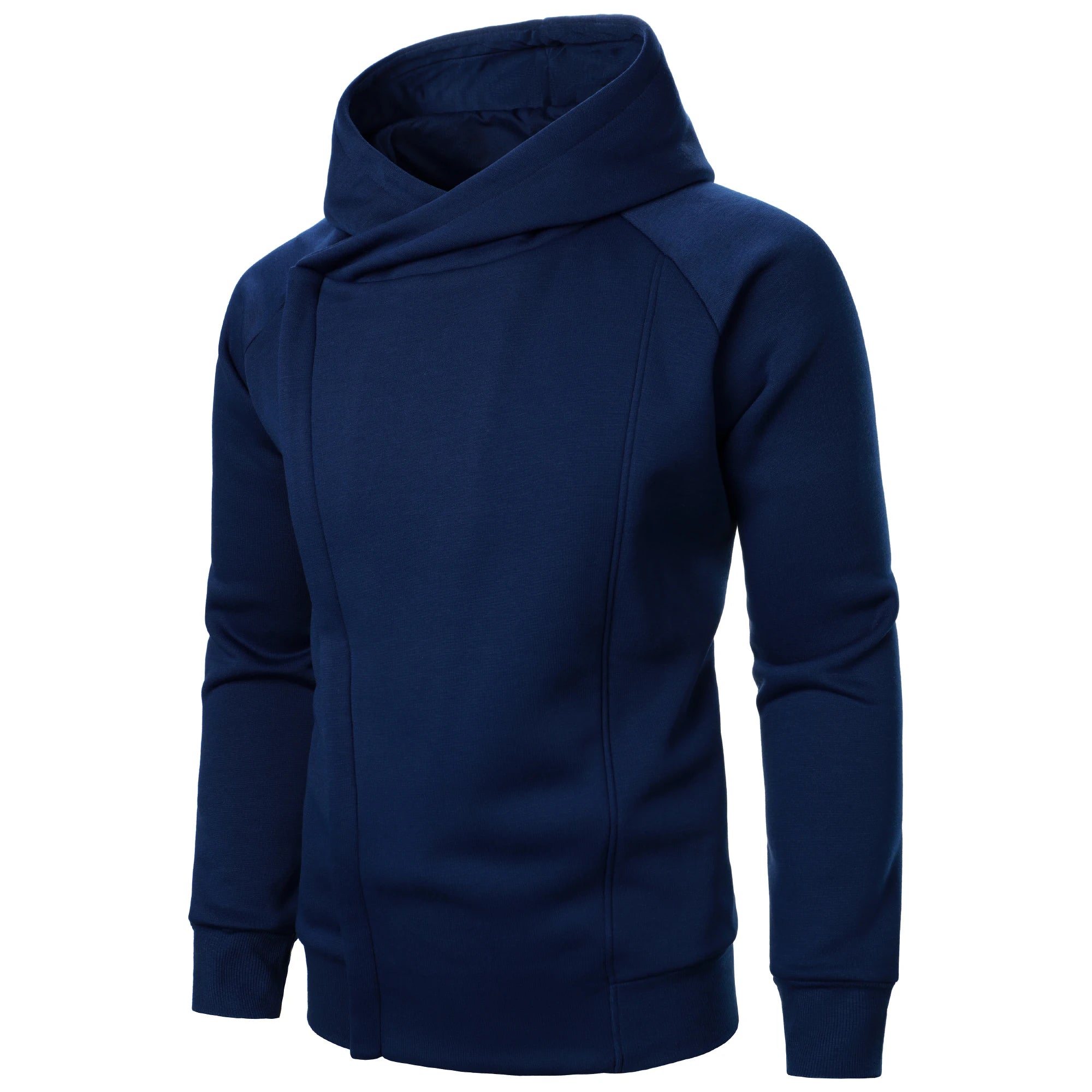 Brion Men’s Zip Up Hoodie – Asymmetric Crossover Fleece Hoodie