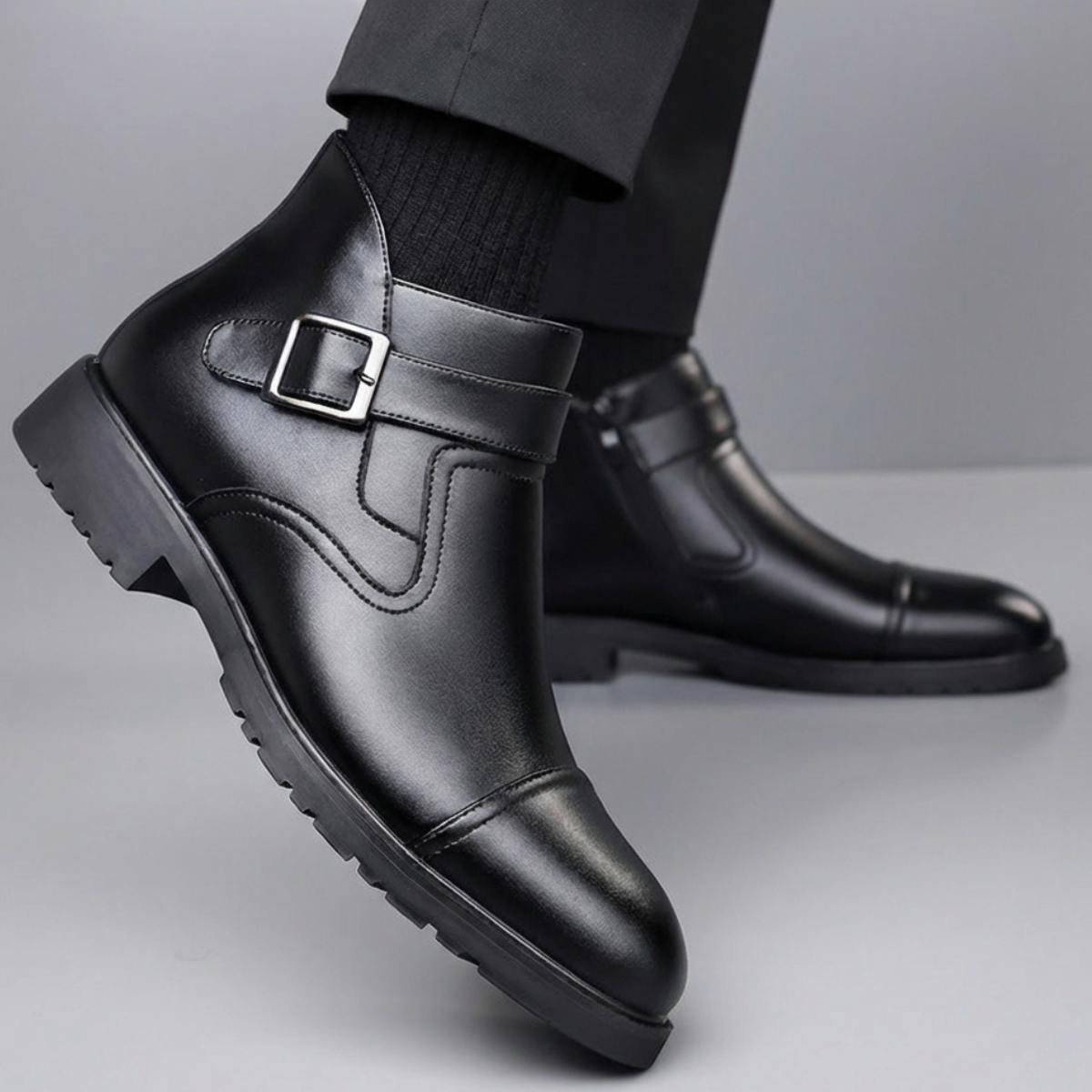 Archie Men’s Buckle Strap Ankle Boots