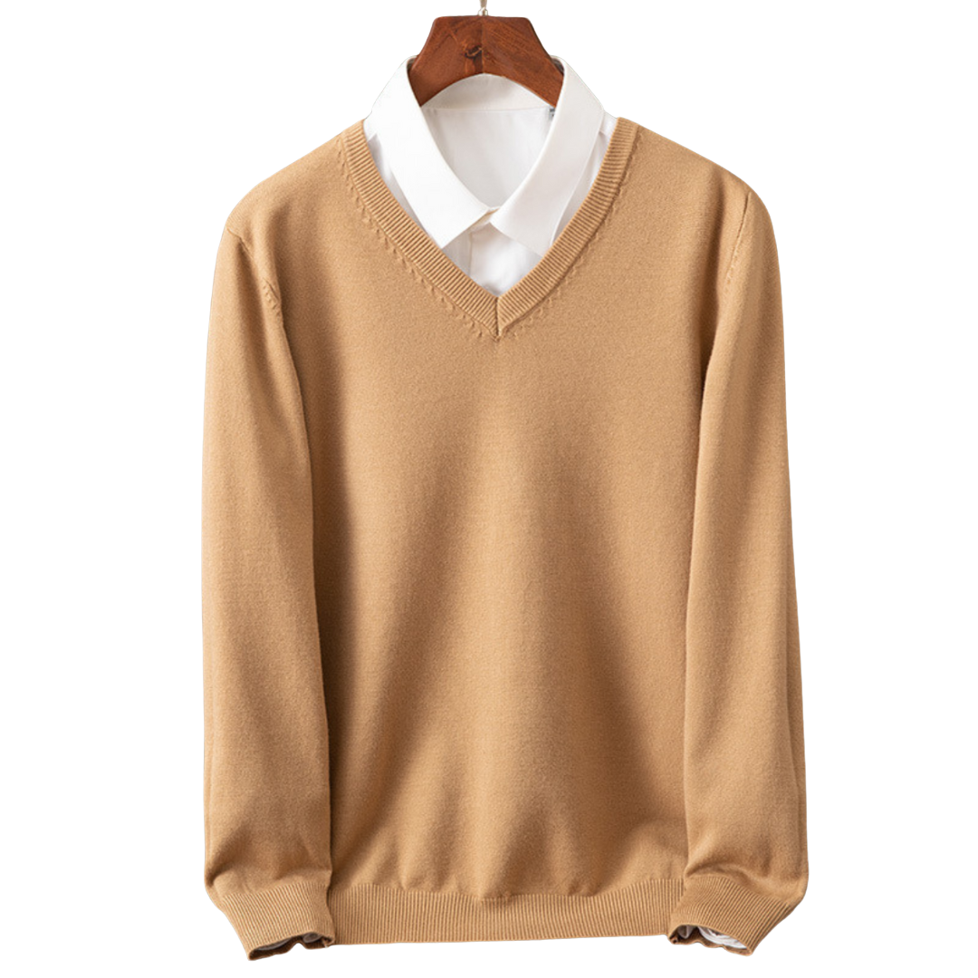 Kenji Men’s Jumper - Lightweight Soft V-Neck Knit Sweater