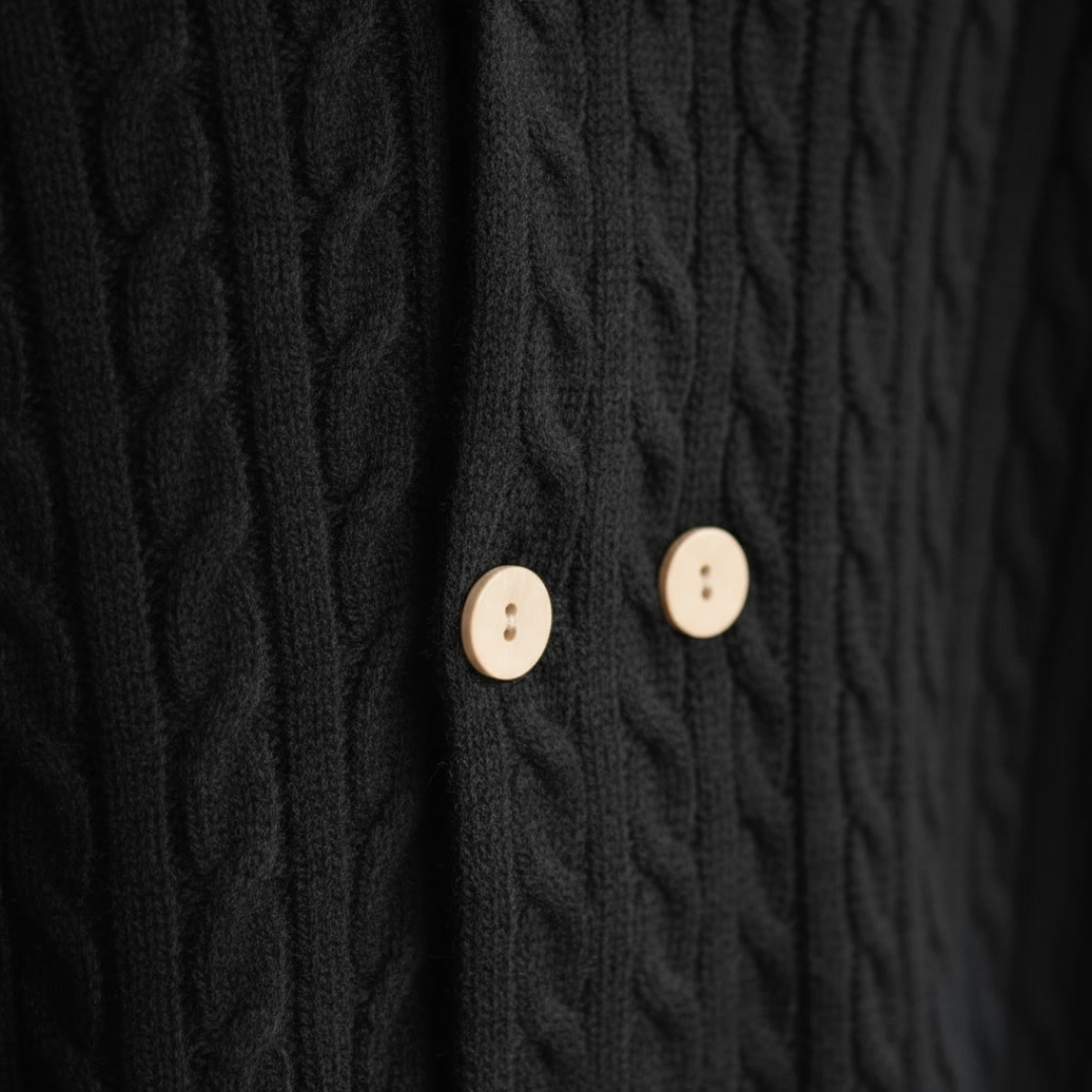 Romano Men’s Cardigan –  Double-Breasted Cable Knit Shawl Collar Sweater