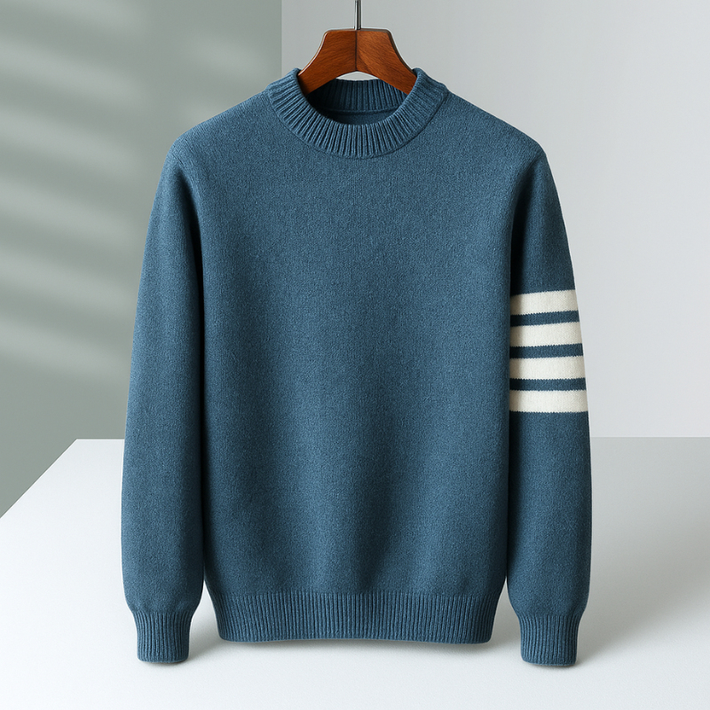 Eduard Men's Knit Sweater – Striped Wool-Blend Pullover