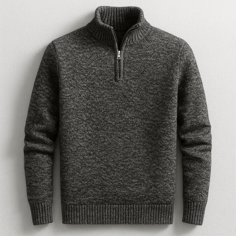 Ethan Men’s Quarter-Zip Sweater – Relaxed Fit Soft Cotton Knit Pullover
