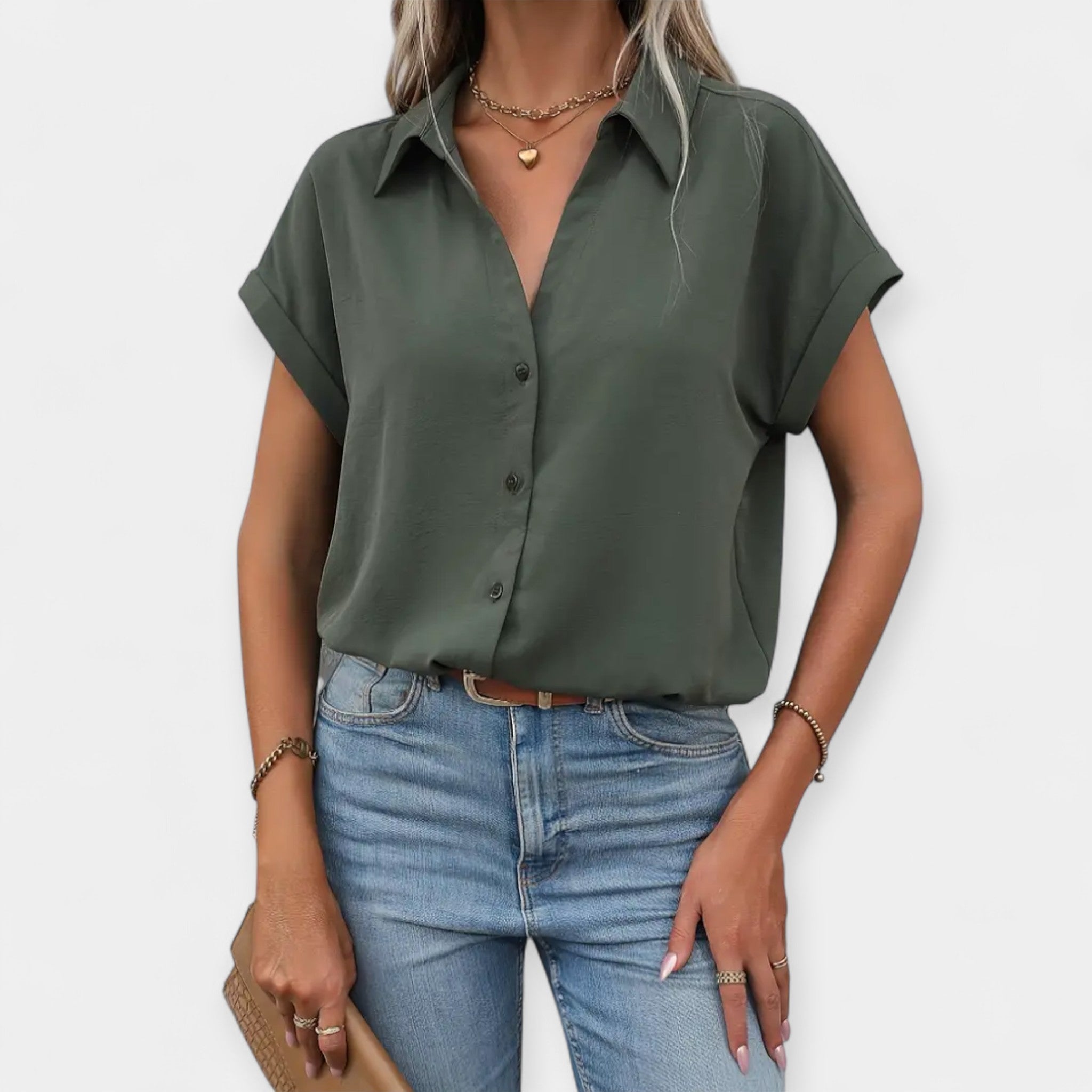 Laiza Women’s Short Sleeve Shirt – Lightweight Breathable Summer Blouse