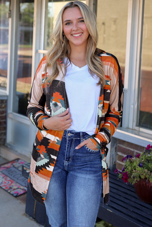 Trendy Western Vest with Aztec Print