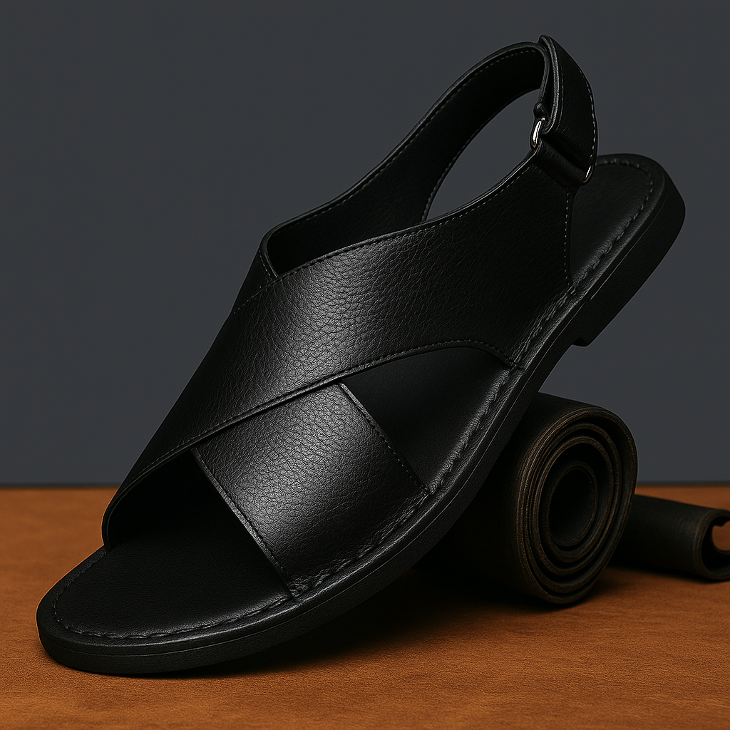 Gerard Genuine Leather Cross Wrap Sandals – Cushioned Casual Summer Footwear