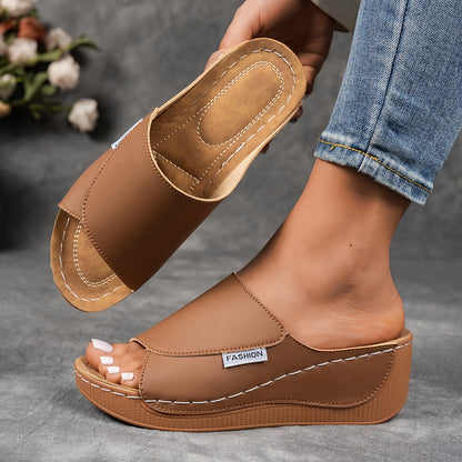 Sakura Women’s Wedge Sandals – Cushioned Slip-On Design with Arch Support