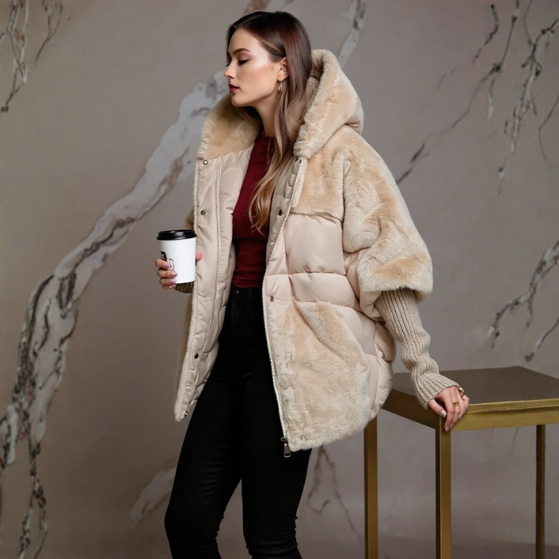 sabrina Women’s Cotton Parka – Faux Fur Trim & Lightweight Insulated Design