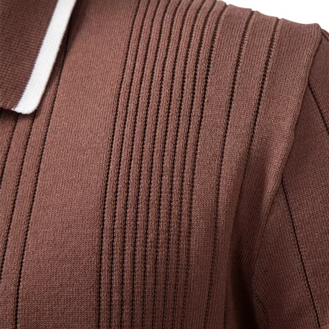Mando Men’s Knit Polo Sweater – Tailored Comfort Knit Pullover