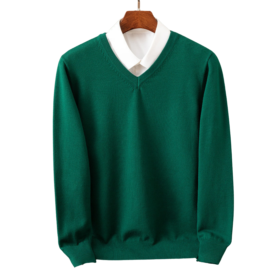 Kenji Men’s Jumper - Lightweight Soft V-Neck Knit Sweater