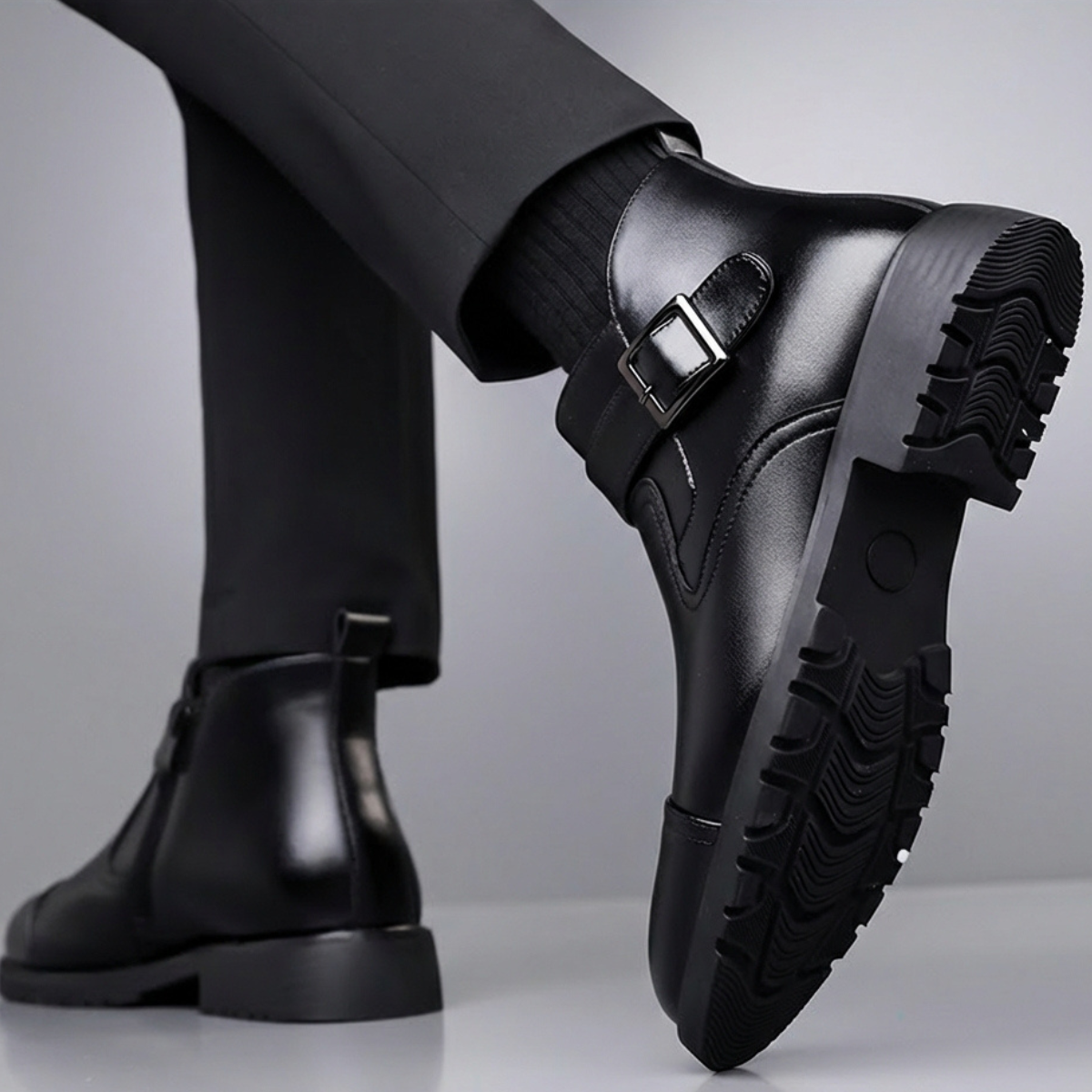 Archie Men’s Buckle Strap Ankle Boots