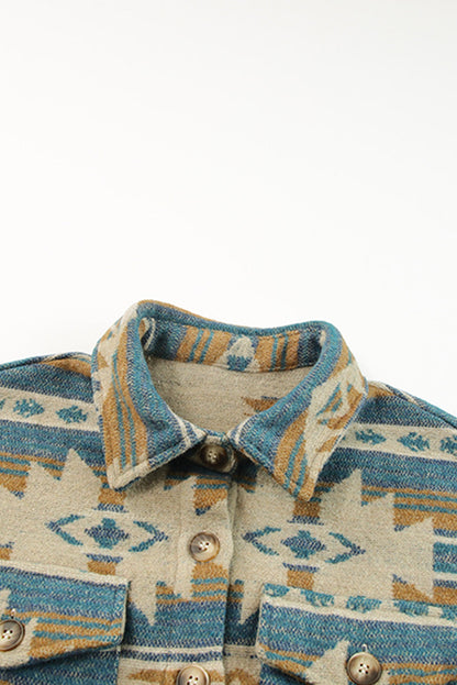 Stylish Aztec Western Vest Shacket