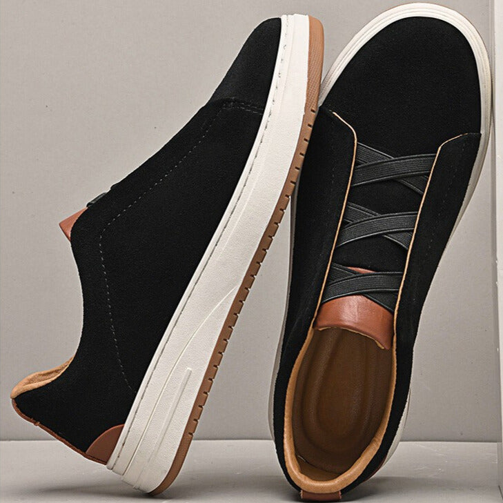 Dominic Men's Trainers – Cowhide Slip-On Leather Shoes