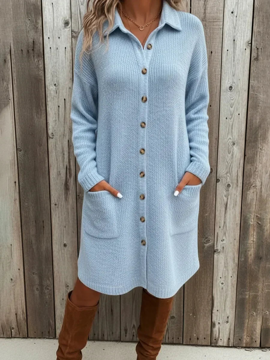 Giulia Women’s Knit Sweater Dress – Soft Cotton Blend Midi Dress