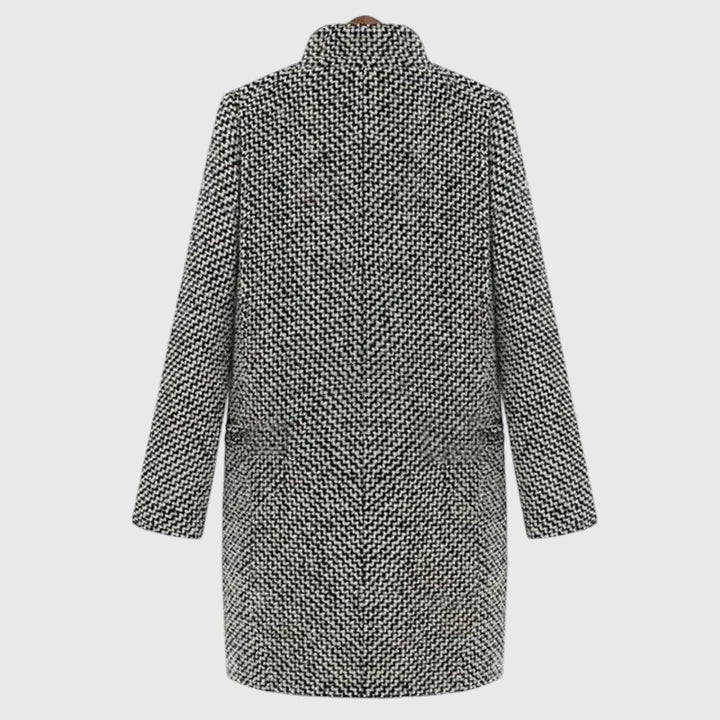 Dina Women’s Wool Coat – Long Wool Blend Double-Breasted Jacket