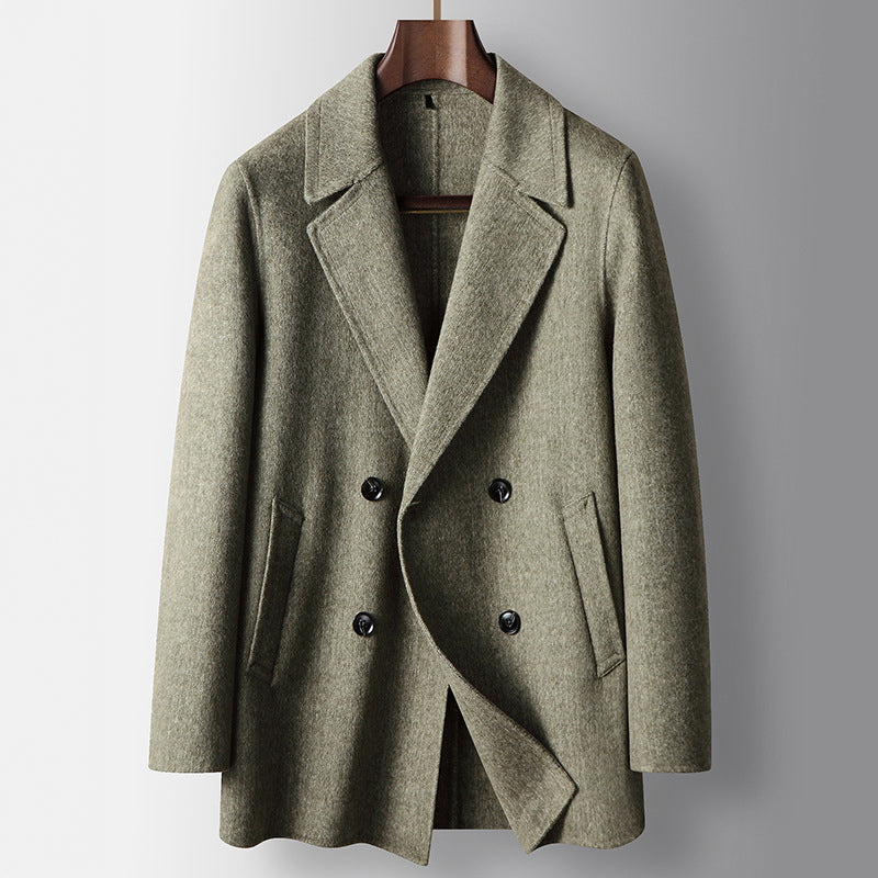 Leonardo Double-Breasted Wool Coat – Men’s Winter Overcoat with Broad Lapels