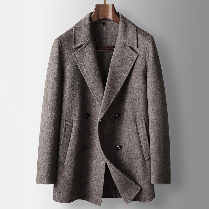 Leonardo Double-Breasted Wool Coat – Men’s Winter Overcoat with Broad Lapels