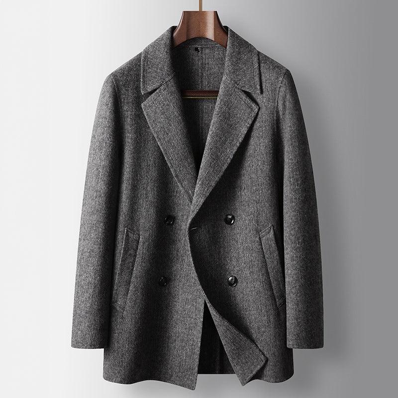 Leonardo Double-Breasted Wool Coat – Men’s Winter Overcoat with Broad Lapels
