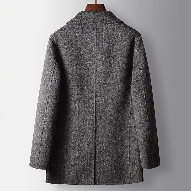 Leonardo Double-Breasted Wool Coat – Men’s Winter Overcoat with Broad Lapels