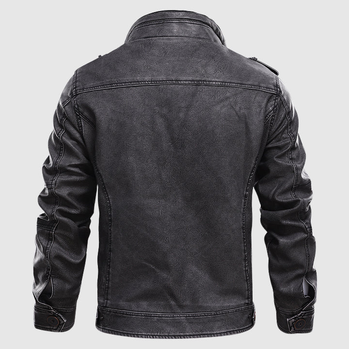 Oslo Men’s Leather Jacket – Vegan Biker Design with Waterproof Finish