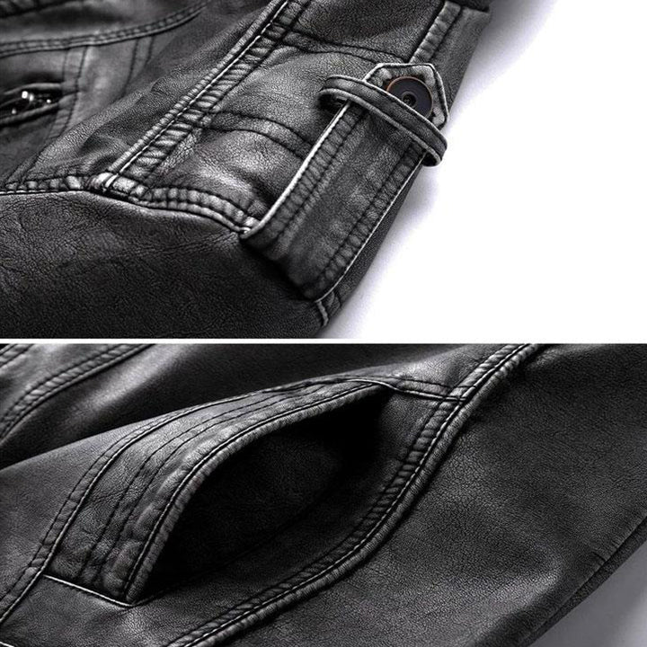 Oslo Men’s Leather Jacket – Vegan Biker Design with Waterproof Finish