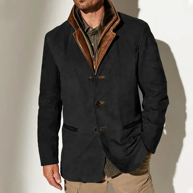 Marco Men’s Suede Overcoat – Vegan Tailored Fit Suede Jacket