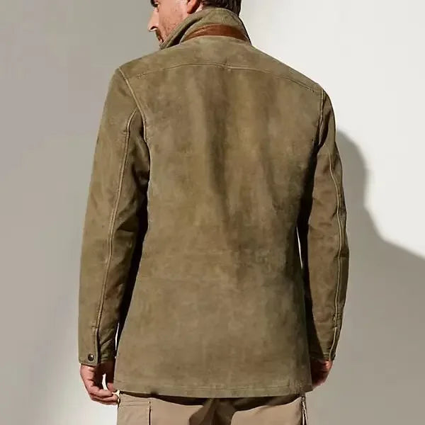 Marco Men’s Suede Overcoat – Vegan Tailored Fit Suede Jacket