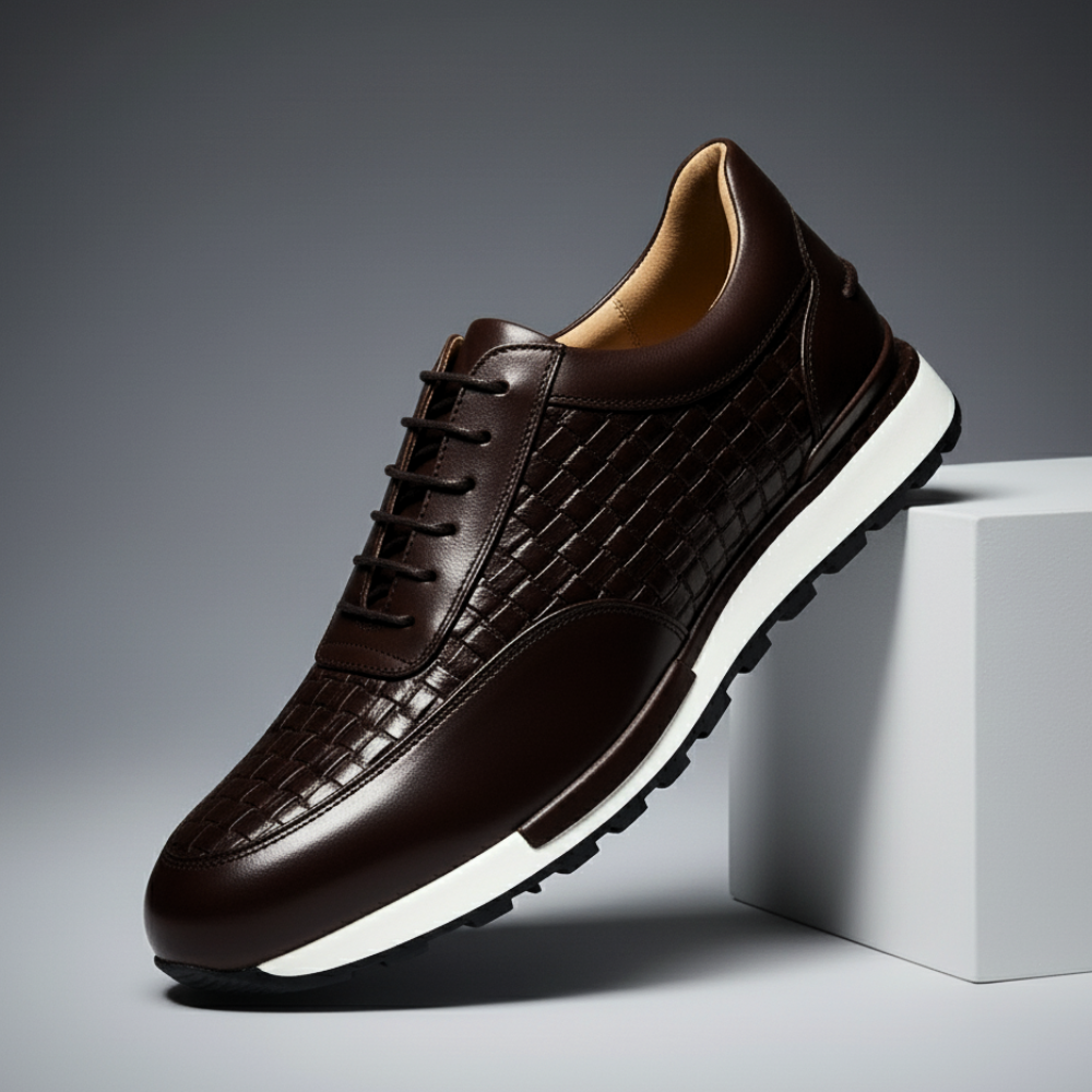 Raphael Men's Trainers – Croc-Embossed Detail Oxford Shoes