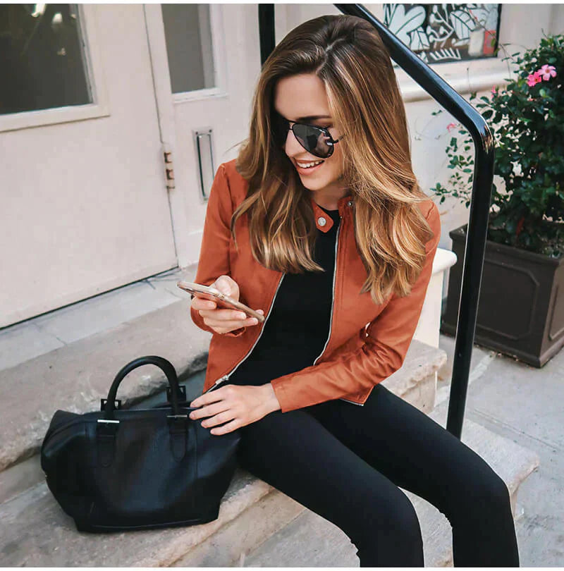 Lucia Women’s Leather Jacket – Italian-Style with Sleek Finish