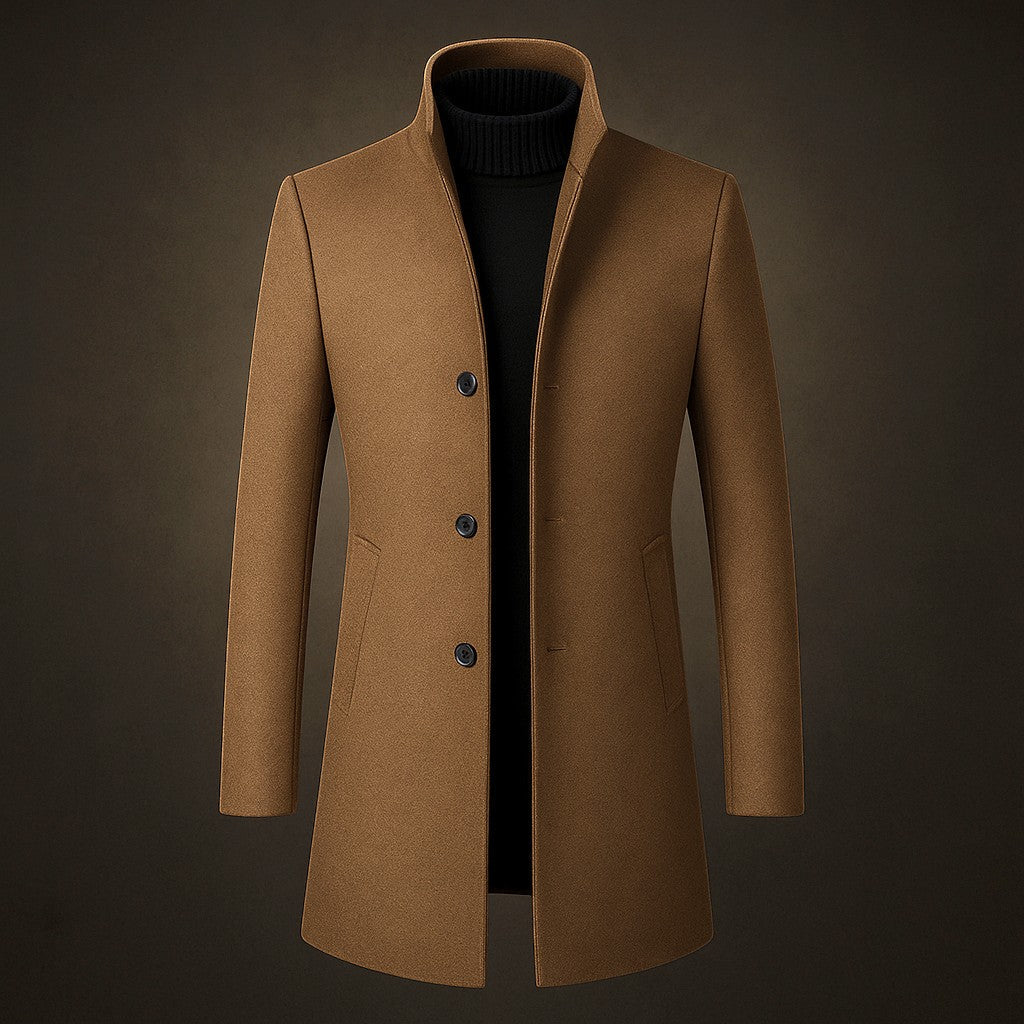 Harlemont Men’s Wool Blend Coat – Premium Handcrafted Winter Overcoat