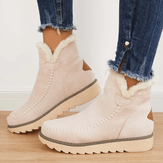 Isabella Women’s Winter Boots – Slip-On Fleece Lined Wedge Ankle Boots