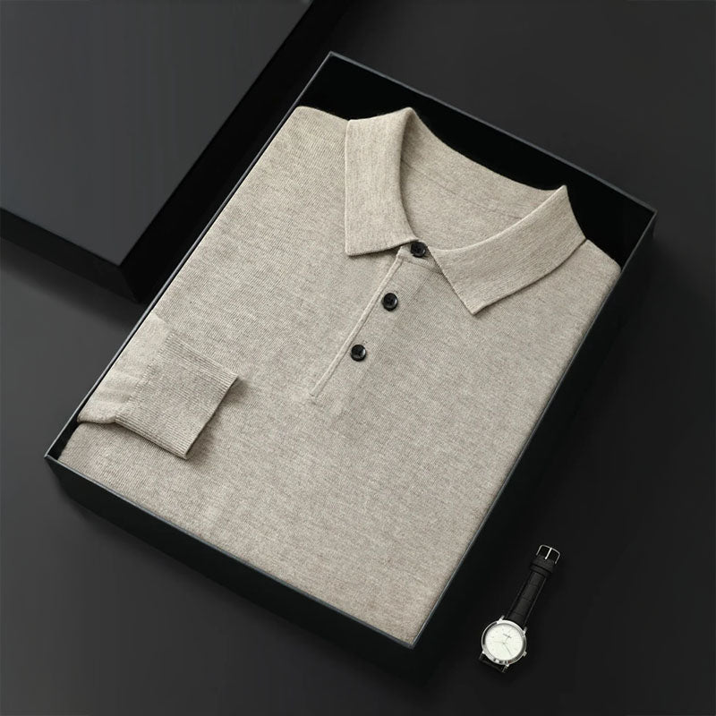 Ethan Merino Wool Polo Sweater – Classic Polo Knit for Smart-Casual Layering