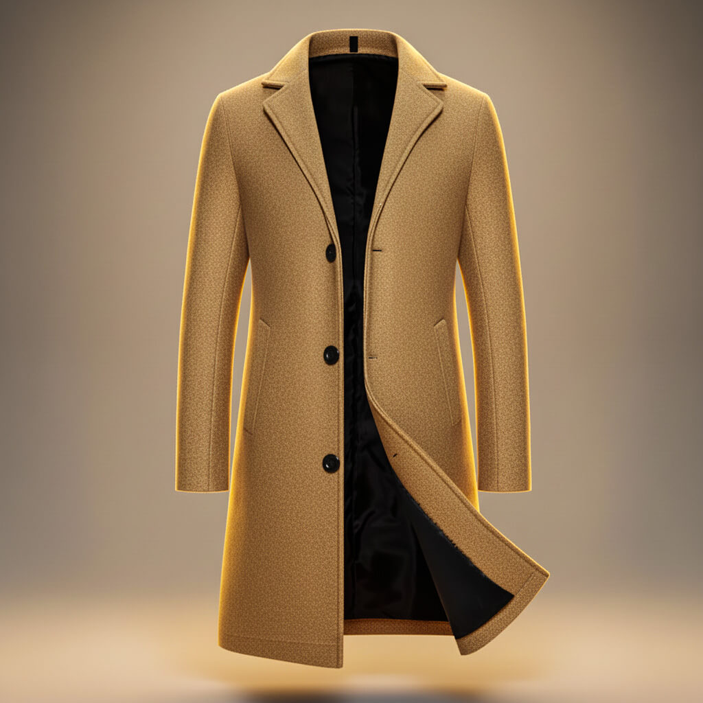 Henry Men’s Long Coat – Organic Peruvian Cotton Overcoat