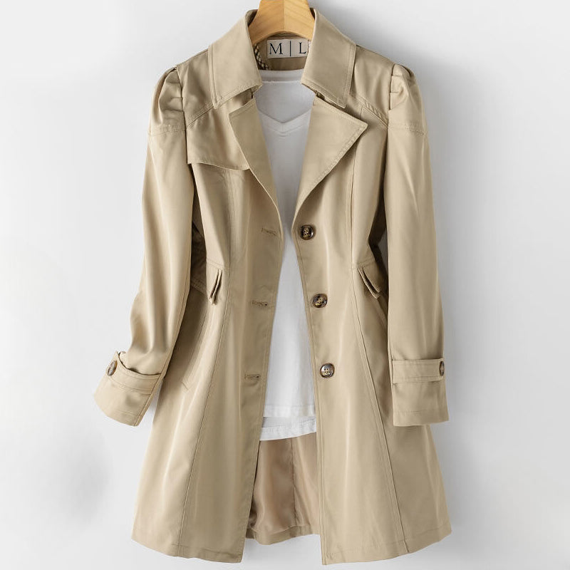 Isabella Women’s Trench Coat – Cotton-Blend Tailored Jacket