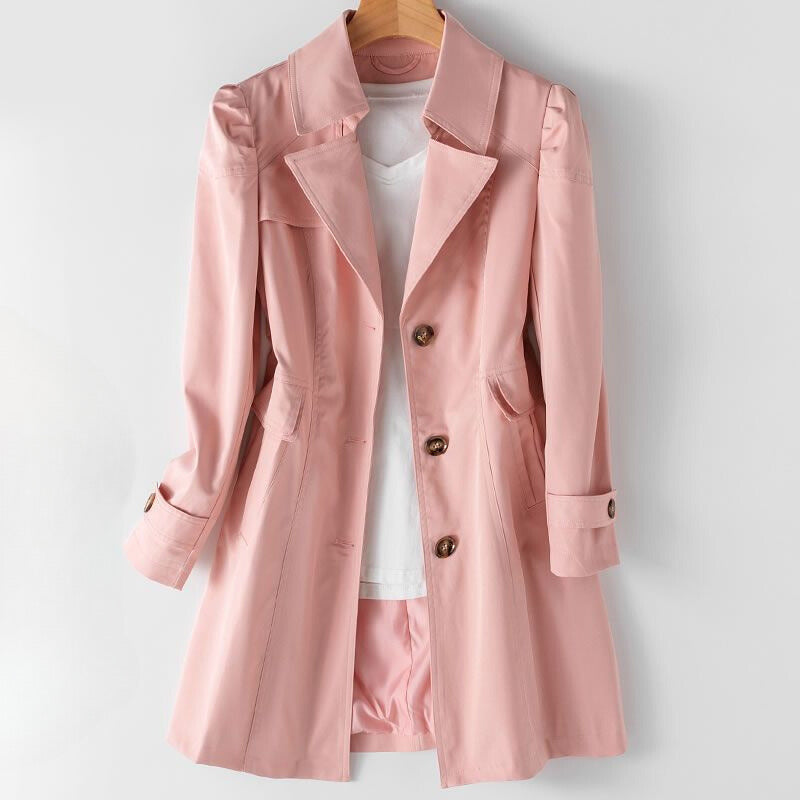 Isabella Women’s Trench Coat – Cotton-Blend Tailored Jacket