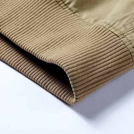 Ethan Men's Bomber Jacket – Ribbed Zip-Up Jacket with Utility Pocket
