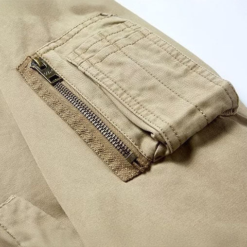 Ethan Bomber Jacket – Men’s Ribbed Zip-Up Jacket with Utility Pocket & Classic Fit
