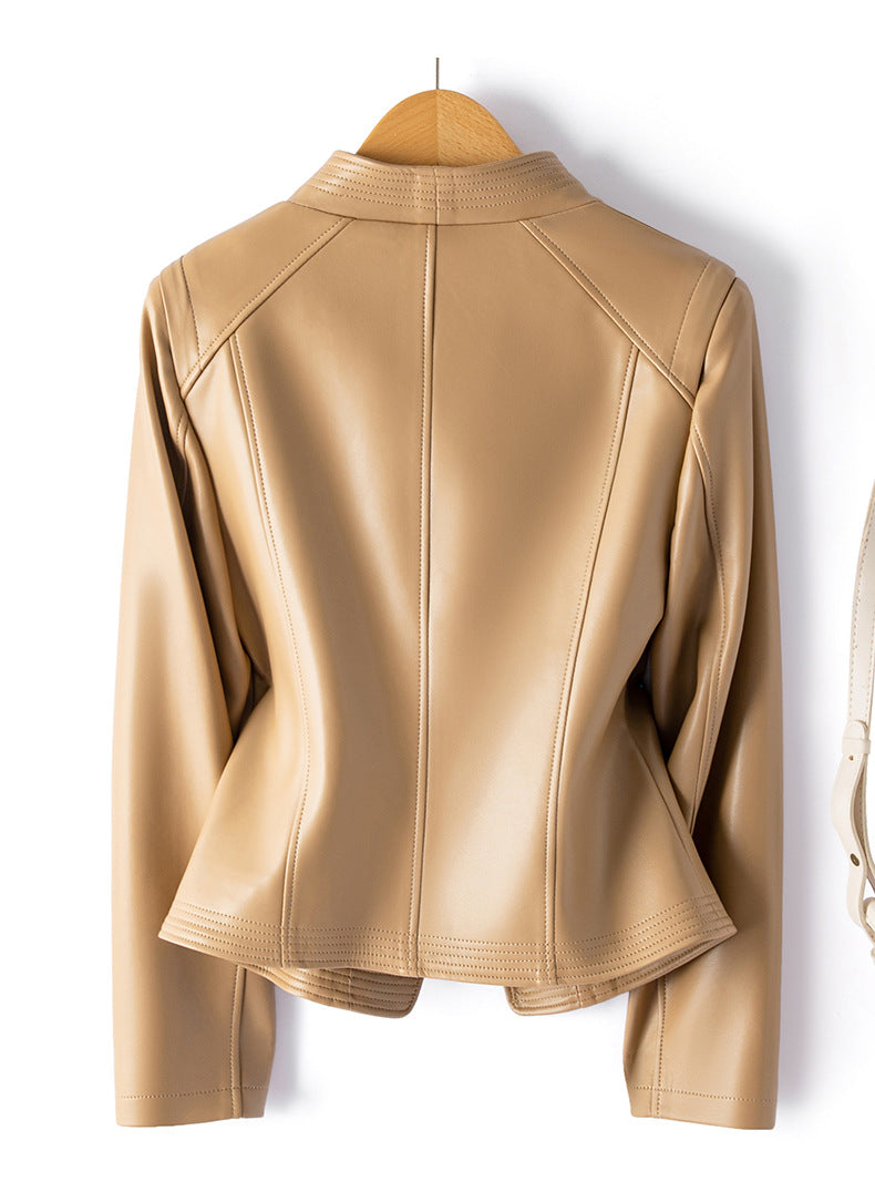Crizy Women’s Moto Jacket – Sheepskin Leather Zip Jacket